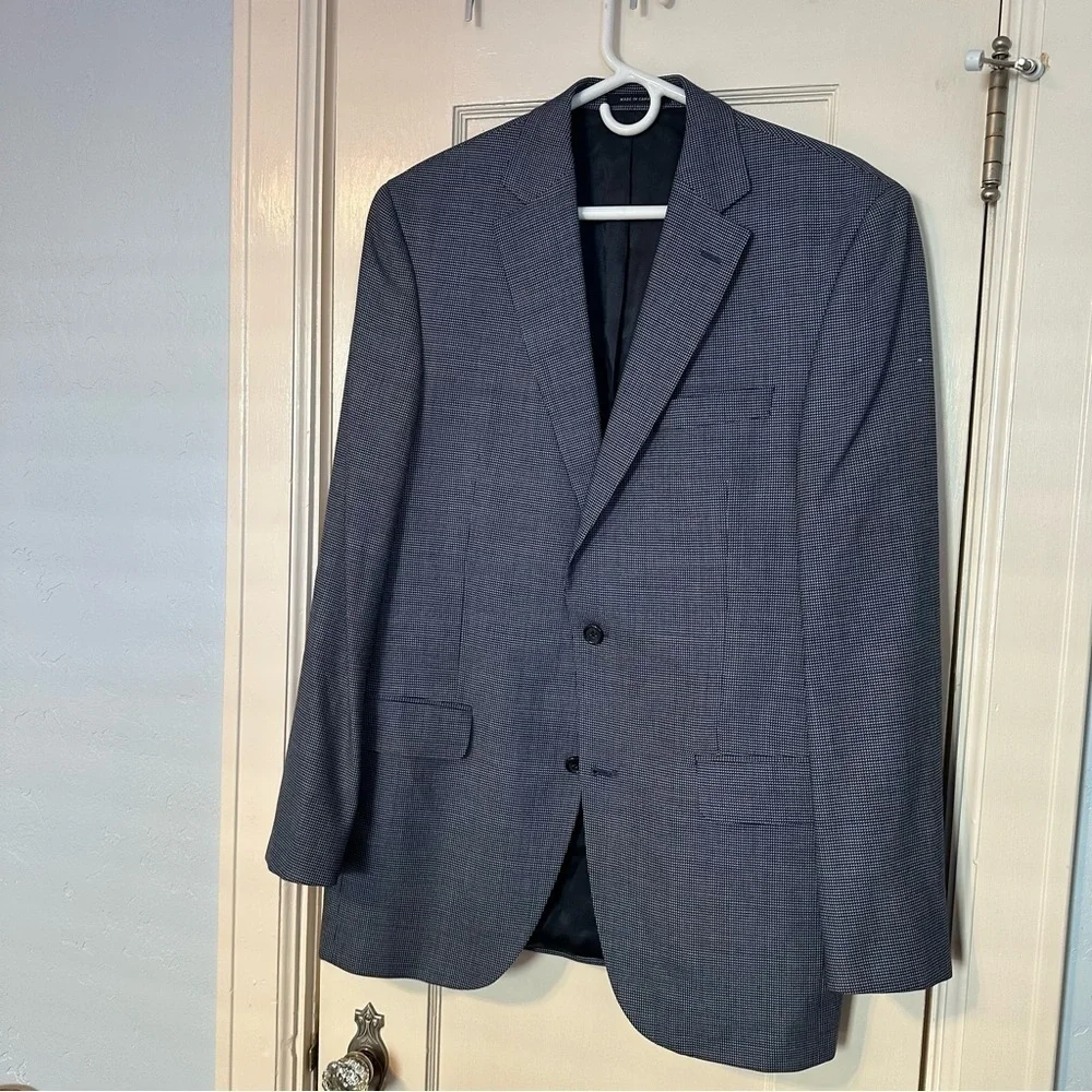 Daniel Cremieux Blazer Loro Piana Blue Gray Houndstooth Size 40L